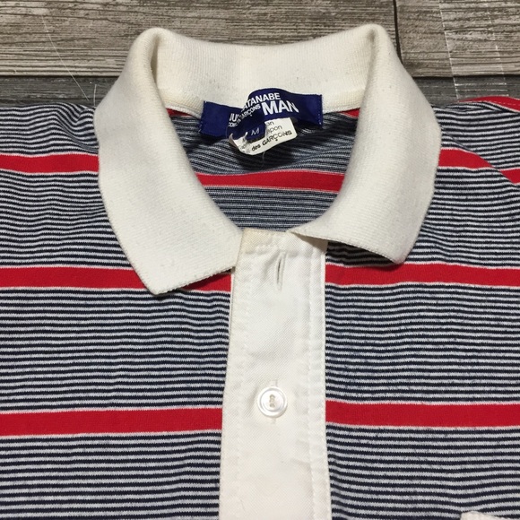 Junya Watanabe Man Comme Des Garcons Polo Shirt Stripe Men’s M Japan (Flaws) - Picture 14 of 16